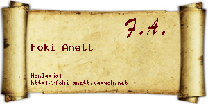 Foki Anett névjegykártya